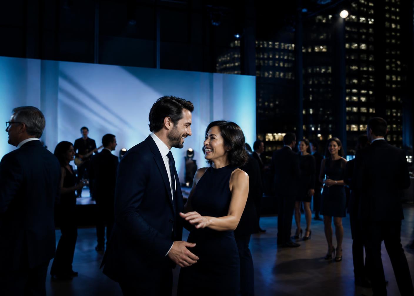Guests dancing at a company evening celebration